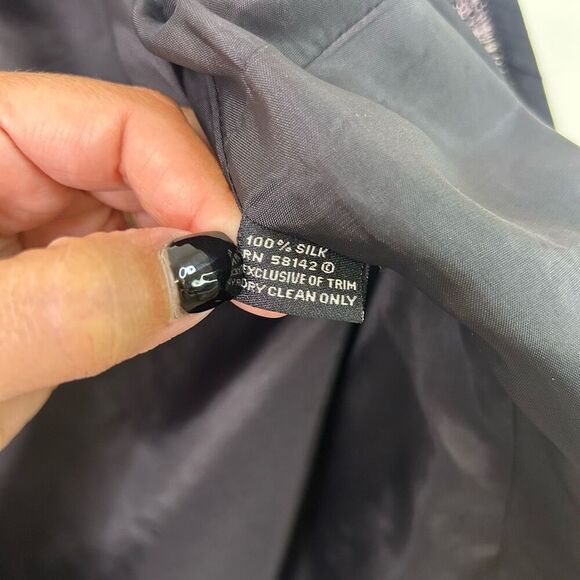 Peck & Peck Silk Butterfly Jacket Black Embroidered 100% Silk Blazer Size 16 - Picture 7 of 11